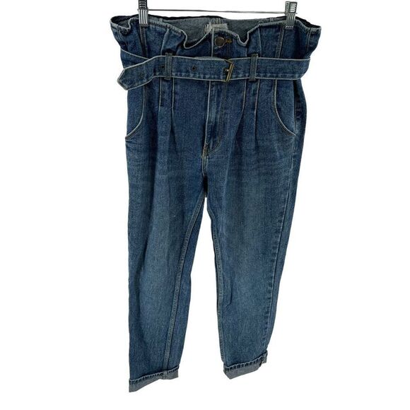 Initial J jeans paper bag waist high rise tapered leg medium 8 10 - Picture 5 of 12